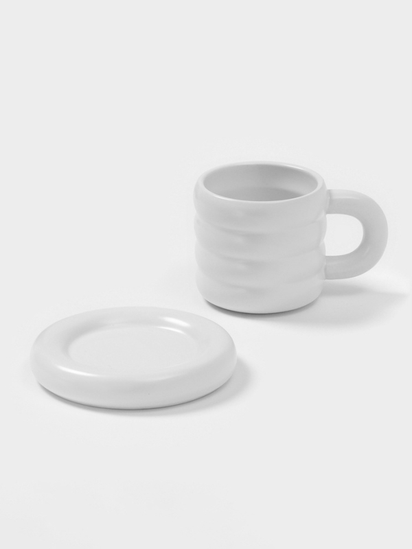 Чайная пара Доляна «Зефир», 350 мл, керамика, белая Чайная пара Доляна «Зефир», 350 мл, керамика, белая