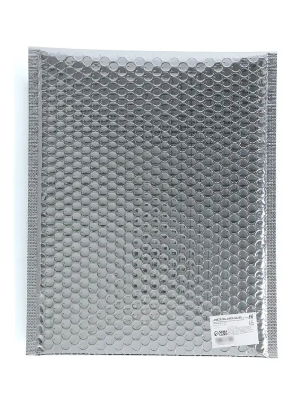 Пакет воздушно-пузырчатый, с клапаном и клеевым слоем, 25&times;30+4 см, п/э, 3 слоя, металлизированный