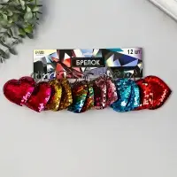 Брелок для ключей на кольце &laquo;Пайетки. Сердечко&raquo;, текстиль, 9&times;8 см, МИКС