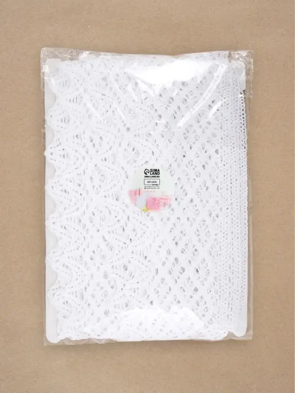 Кружево вязаное, 80 мм, 10&plusmn;1 м, белое