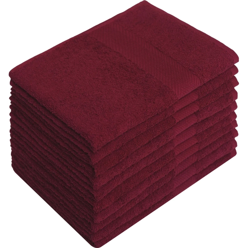 Набор полотенец махровых бордюр 440 г/м2, 50х90 винный, 10шт