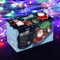 Гирлянда &laquo;Нить&raquo; 20 м, IP20, белая нить, 200 LED, свечение мульти, 8 режимов, 220 В