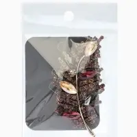 Брошь "Императрица" лист, цвет бордово-коричневый в чернёном золоте