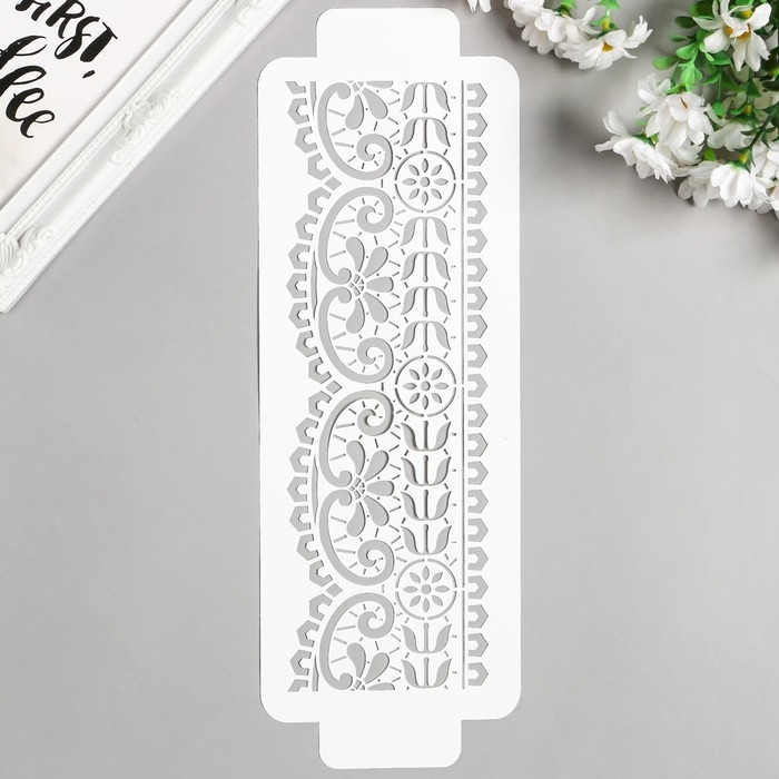 Пластиковый трафарет-бордюр для творчества «Узор», шаблон, 11×32 см
