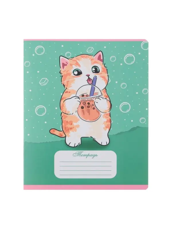 Комплект тетрадей из 10 штук, 18 листов в линию Calligrata "Котятки", обложка мелованная бумага, ВД-лак, блок №2, белизна 75% (серые листы), 5 видов по 2 штуки