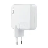 Переходник сетевого зарядного устройства на 2 Type-C PD65W + USB QC3.0 C115A  HOCO черное