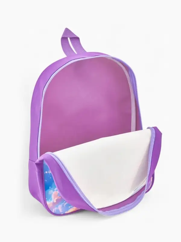 Рюкзак детский 27*10*30, отд на молнии, единорог сиреневый Рюкзак детский 27*10*30, отд на молнии, единорог сиреневый
