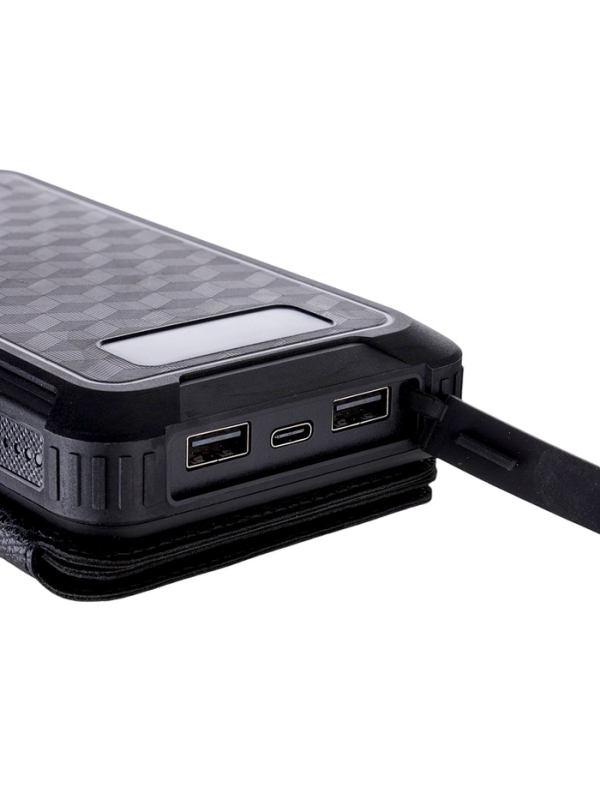 Внешний аккумулятор 20000 мАч, 10 W, со складной солнечной панелью, чёрный