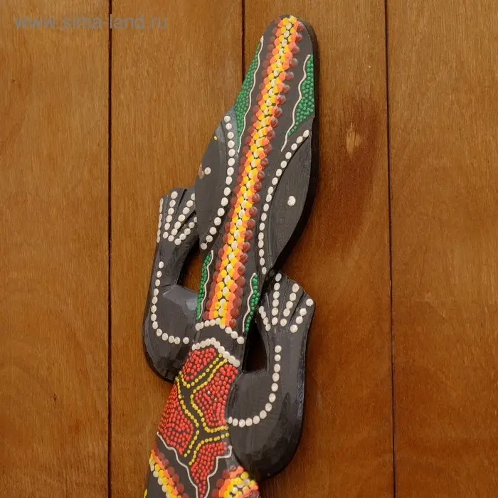 Панно настенное дерево  Панно настенное дерево "Геккон расписной" 100 см МИКС