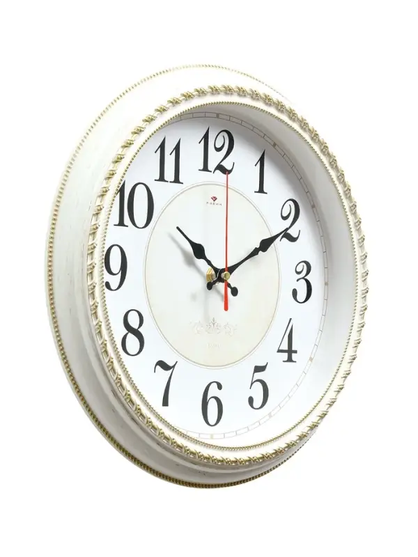 Часы настенные классические, бесшумные, плавный ход, d=28.5 см, белые, от батарейки 1&times;АА