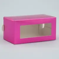 Коробка для макарун, кондитерская упаковка «Розовая», 12 х 5.5 х 5.5 см