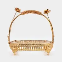 Фруктовница &laquo;Мирьем&raquo;, 20&times;19.5&times;17 см, металл, золотистая