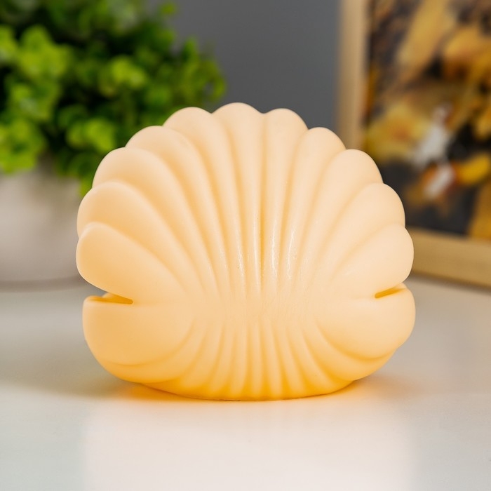 Ночник Ночник "Ракушка с жемчужиной" LED батарейки 3хLR фосфорный 10x9xx9,5 см RISALUX МИКС