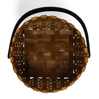 Корзина плетёная для хранения, 22&times;15&times;12 см, ручка h=14 см, секвойя, коричневая
