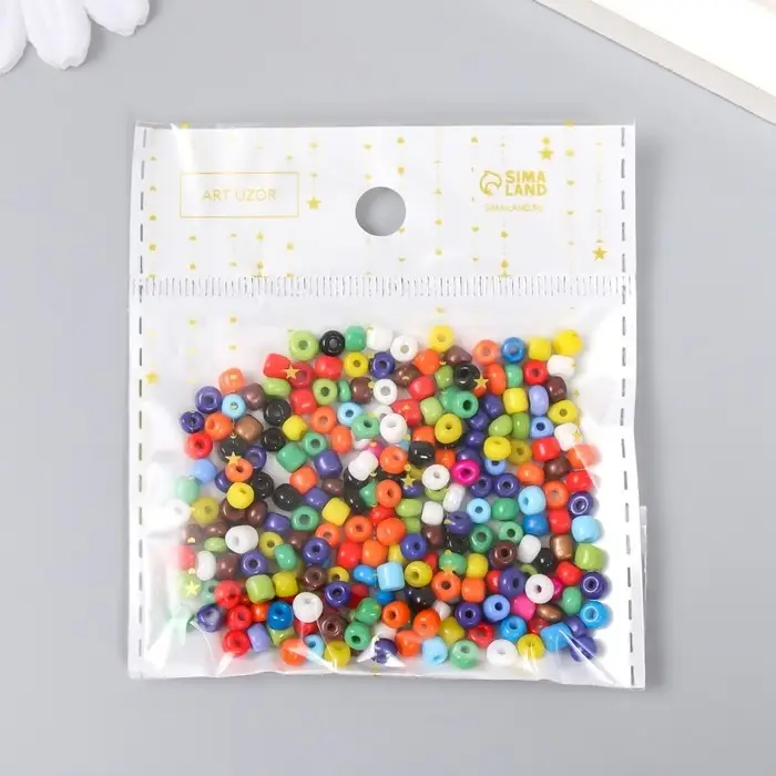 Бисер  Бисер "Ассорти цветное" 6 мм 20 гр