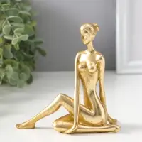 Сувенир полистоун "Девушка-йогиня - нагота" золото 5,5х12,2х10,8 см