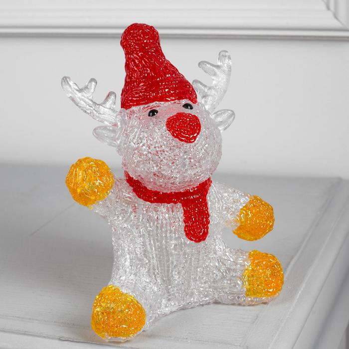 Светодиодная фигура «Приветливый оленёнок» 14.5 × 20 × 8 см, акрил, 10 LED, батарейки ААх2 (не в комплекте), свечение белое Светодиодная фигура «Приветливый оленёнок» 14.5 × 20 × 8 см, акрил, 10 LED, батарейки ААх2 (не в комплекте), свечение белое