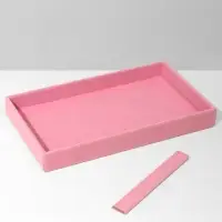Подставка для украшений 2 места, флок, 21×12.5×2.5 см, розовая Подставка для украшений 2 места, флок, 21×12.5×2.5 см, розовая