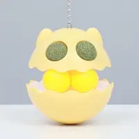 Игрушка-неваляшка с кошачьей мятой и пером, 9.5 см, жёлтая
