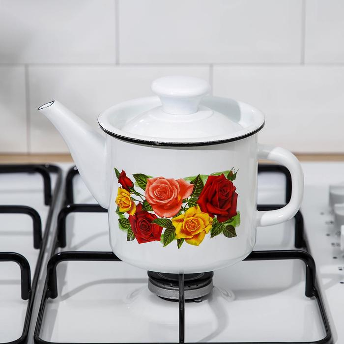 Чайник цилиндрический, 1 л, деколь МИКС, индукция, цвет белый Чайник цилиндрический, 1 л, деколь МИКС, индукция, цвет белый