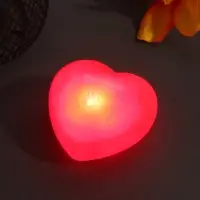 Фигурка световая RISALUX &laquo;Сердце. Наша любовь&raquo;, LED-ночник, 2хLR44, 7&times;7&times;3.5 см