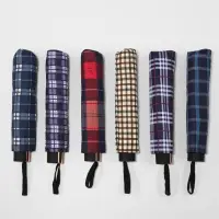 Зонт механический &laquo;Клетки&raquo;, эпонж, 4 сложения, 10 спиц, R=53/61 см, d=106 см, МИКС