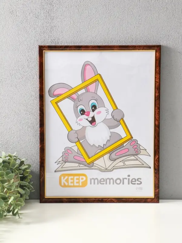 Фоторамка для фото 30&times;40 см см Keep memories &laquo;Офис&raquo;, пластик, карельская берёза, (пластиковый экран)