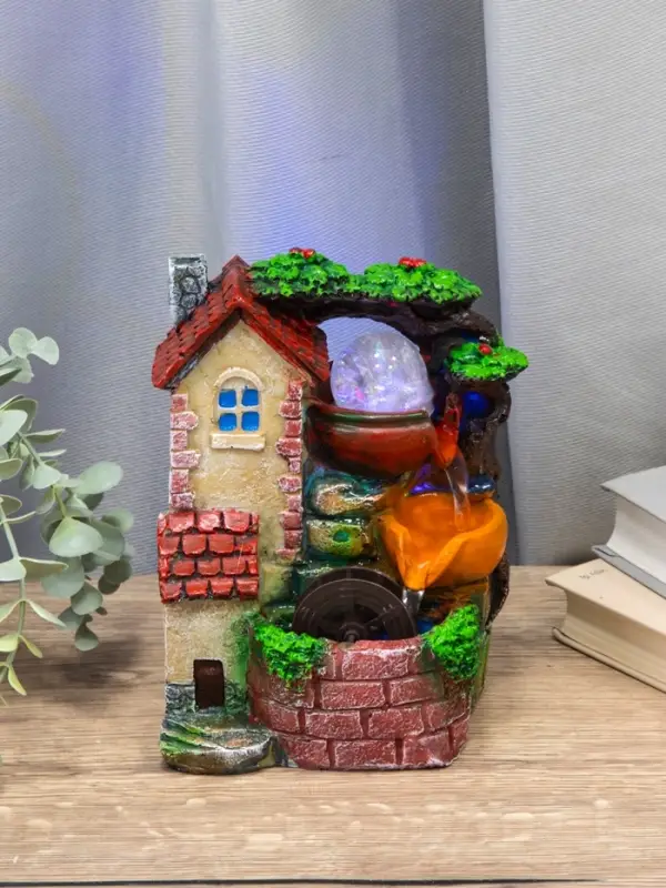 Фонтан настольный &laquo;Домик для гномиков&raquo;, 9.5&times;13&times;20 см, с подсветкой