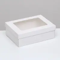 Коробка подарочная складная, упаковка, &laquo;Белая&raquo;, с окном 21&times;15&times;7 см
