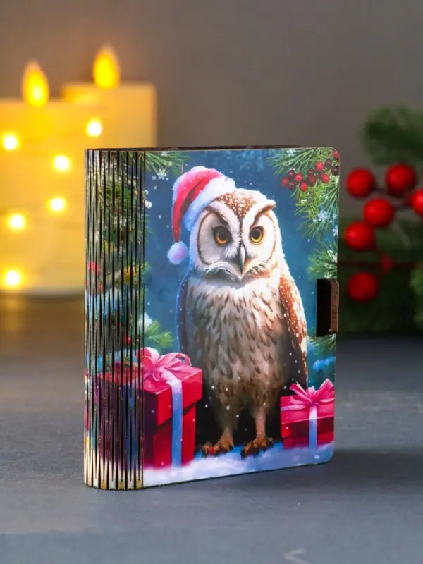 Шкатулка-конверт для для подарочных карт или денег №2 "Сова".   9,8х8,5х2 см.