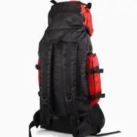 Рюкзак туристический, 90 литров, 6 наружных карманов, шнуровка, красный