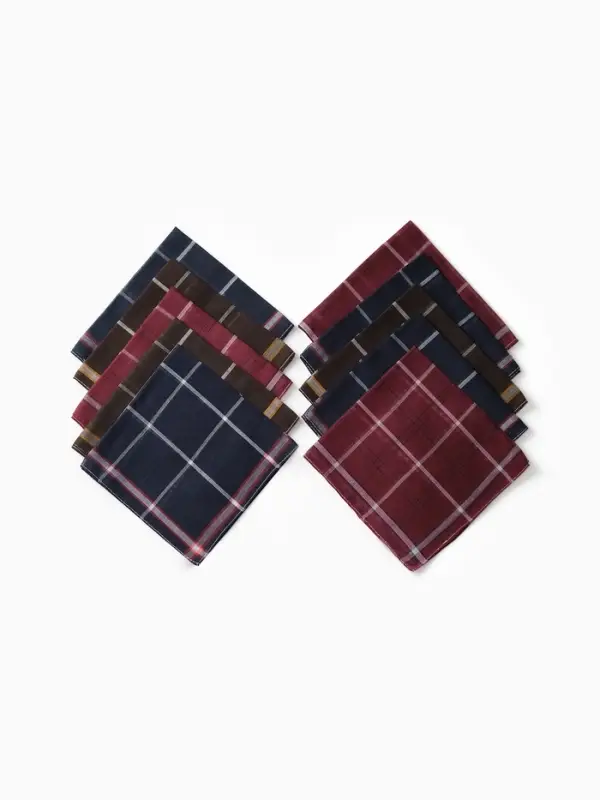 Платки носовые мужские Экономь и Я  Платки носовые мужские Экономь и Я "Клетка" 38*38 см, (набор 10 шт), рис. МИКС,100% пэ