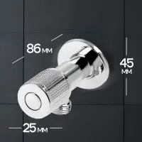 Кран угловой ZEIN engr, 1/2" &times; 1/2", кран-букса латунь/керамика, нерж. сталь, хром