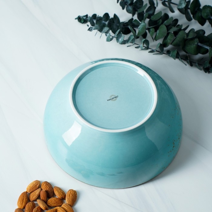 Салатник фарфоровый Magistro «Церера», 1,1 л, 18,5×7,5 см, цвет голубой Салатник фарфоровый Magistro «Церера», 1,1 л, 18,5×7,5 см, цвет голубой