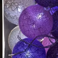 Гирлянда &laquo;Нить&raquo; 5 м с насадками &laquo;Клубки лиловые&raquo;, IP20, прозрачная нить, 20 LED, свечение белое, 220 В