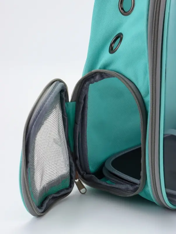 Рюкзак для переноски животных, 31&times;28&times;42 см, прозрачный, бирюзовый