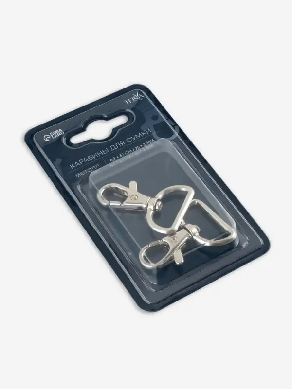 Карабины металл 9,1гр 4,3*3,1см/25*3мм (наб 2шт цена за наб) серебряный TR Карабины металл 9,1гр 4,3*3,1см/25*3мм (наб 2шт цена за наб) серебряный TR