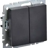 BRITE Выключатель двухклавишный 10А ВС10-2-0-БрЧ черный