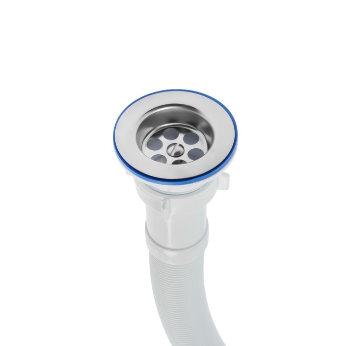 Гофросифон ORIO АС-30112, 1 1/2 Гофросифон ORIO АС-30112, 1 1/2"х40 мм, с нержавеющей решеткой d=70 мм, L=1500 мм, белый