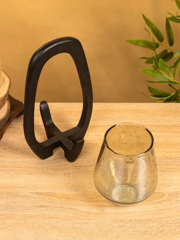 Подсвечник Подсвечник "Аура" 13х15х26 см, стекло, дерево