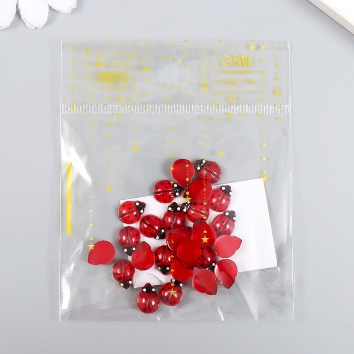 Декор для творчества пластик Декор для творчества пластик "Божьи коровки" набор 25 шт 1,1х0,7х0,4 см