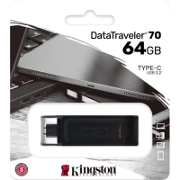 Флеш-память Kingston DataTraveler 70, USB-C 3.2 G1, чер, DT70/64GB