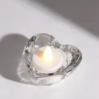 Подсвечник стеклянный &laquo;Сердце&raquo;, d=4 см, прозрачный