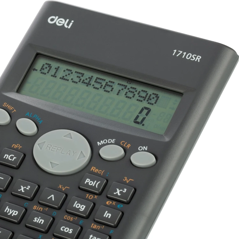 Калькулятор научный Deli E1710SR,240фун,2стр.дисп,10+2разр,162х84,темн.сер