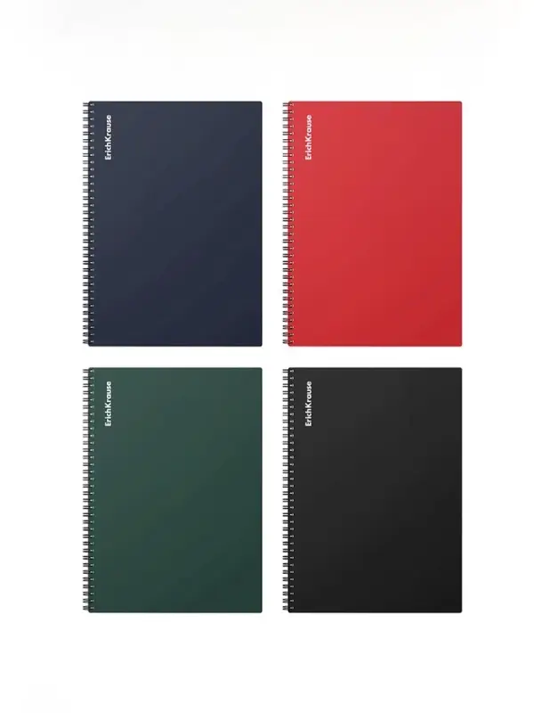 Тетрадь на спирали ErichKrause. Classic А4, 60 листов, в клетку, пластиковая обложка, блок офсет, МИКС