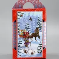 Подарочная новогодняя коробка «Золотая рыбка» 15.8×15.8×23.5 см