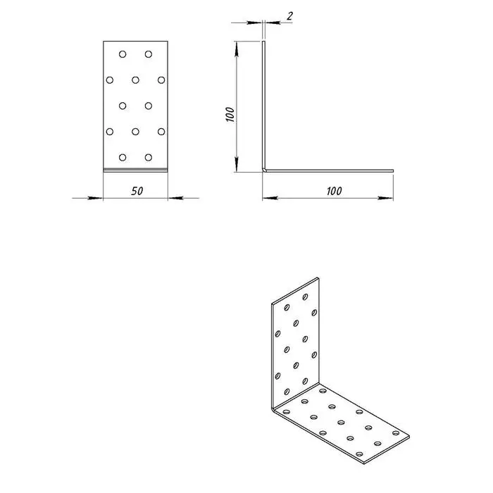 Уголок крепёжный 100 х 100 х 50 х 2 мм, оцинкованный Уголок крепёжный 100 х 100 х 50 х 2 мм, оцинкованный