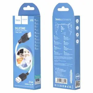 Кабель USB на Lightning 1M 2.4A X90 HOCO белый