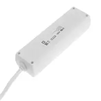 Удлинитель Luazon Lighting, 3 розетки, 5 м, 10 А, 3500 Вт, 3&times;1.5 мм2, с заземлением, с выключателем, белый