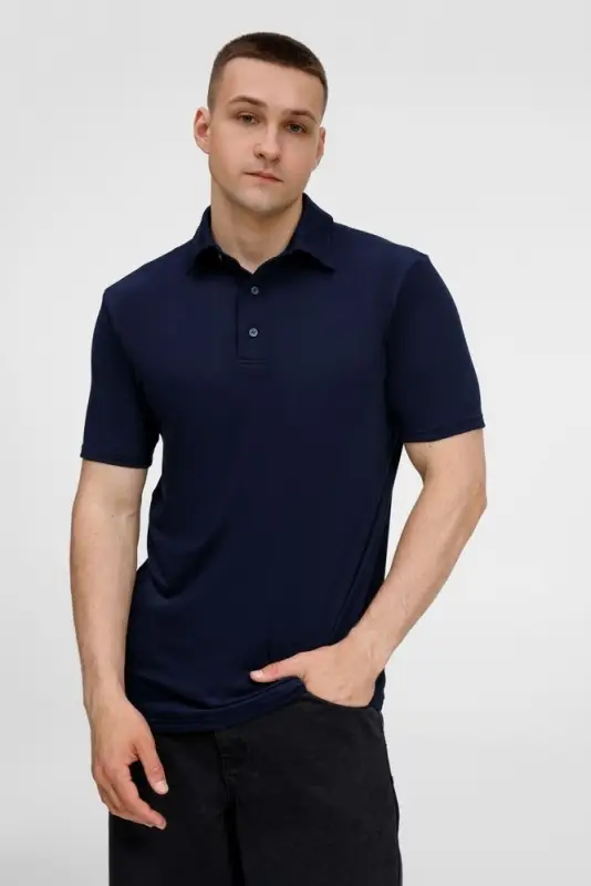 Рубашка поло унисекс Senti, темно-синяя, размер S Рубашка поло унисекс Senti, темно-синяя, размер S